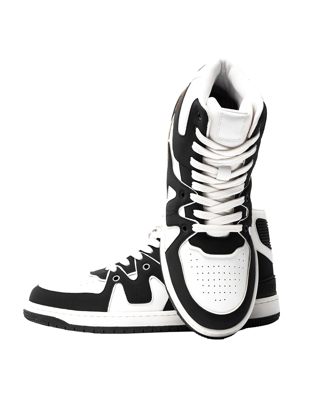 The Souled Store Urban Blaze: Mafia Men and Boys Lace Up High Top Black & White Stylish Sneakers with Flexibility & Comfort (B0D8TL2FYL) Amazon Price History, Amazon Price Tracker