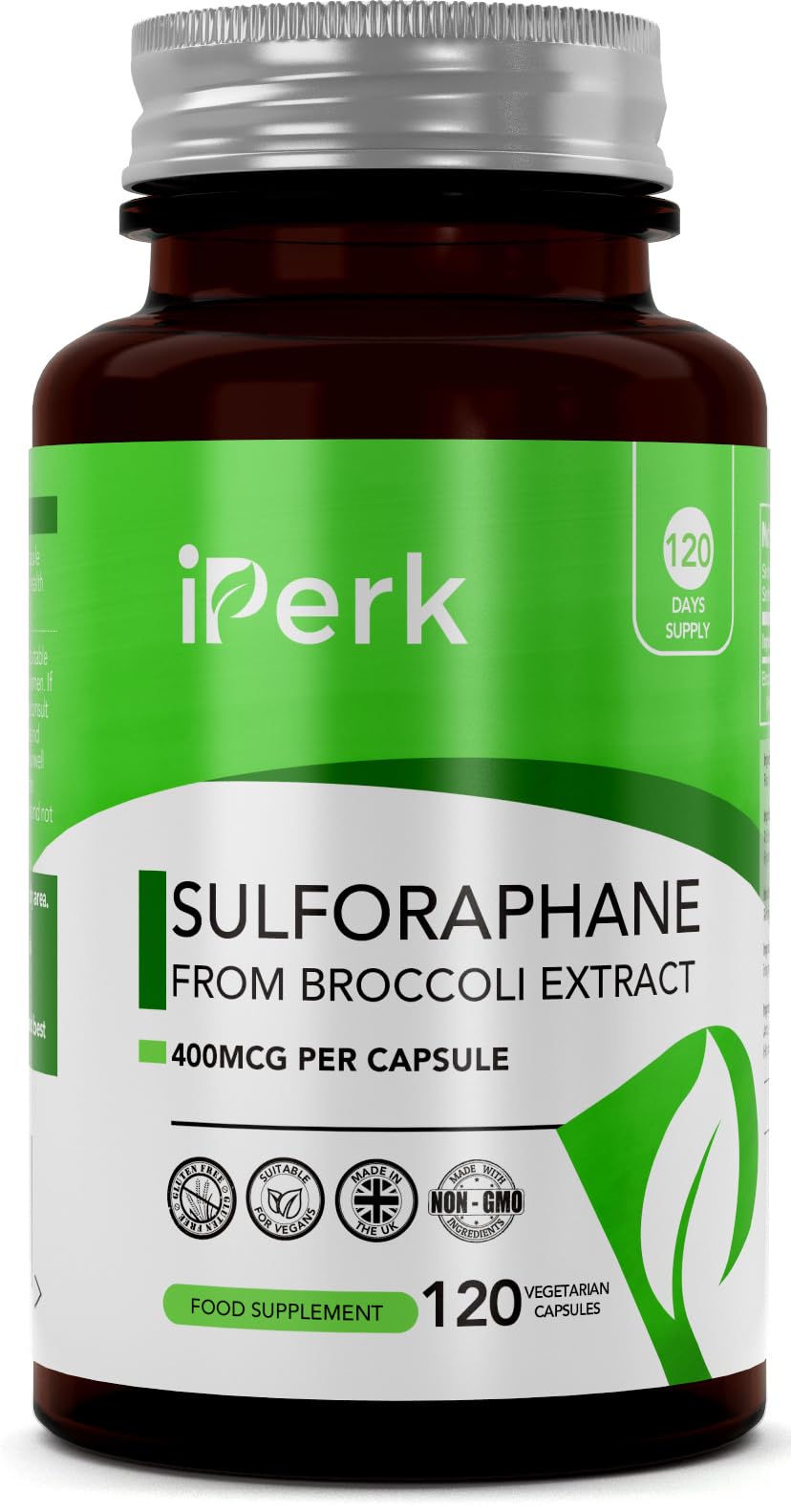 Sulforaphane 400mcg per Capsule from Broccoli Extract | 120 Vegetarian Capsules