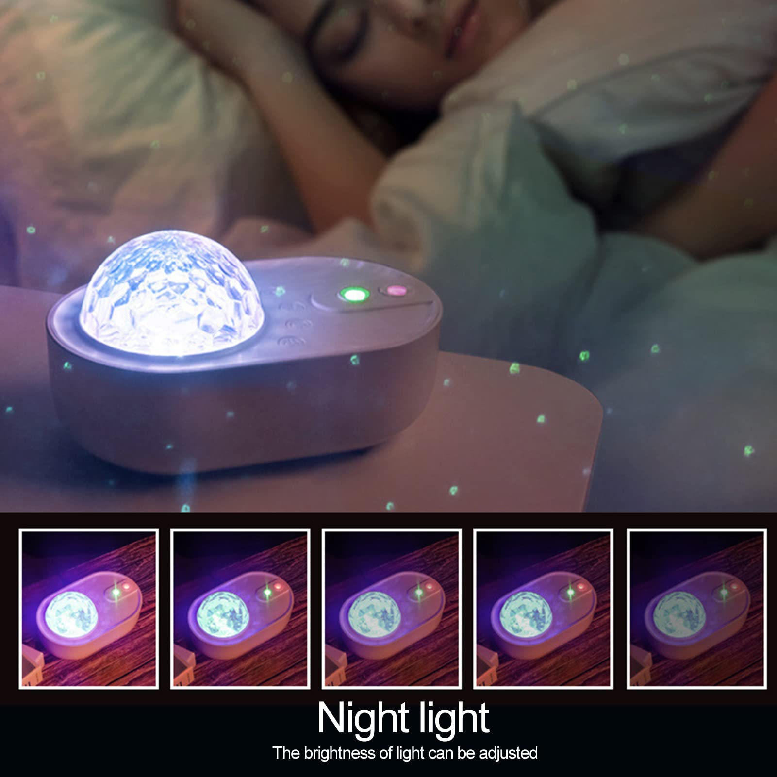 Proyector de luz Nocturna 10 Modos de Color de luz Brillo Ajustable música Estrella Cielo lámpara de proyección Regalo
