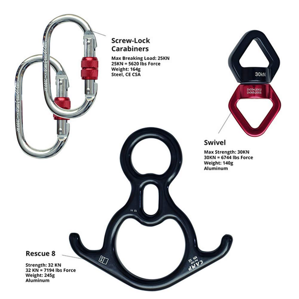 Columpio Giratorio, Polea De 30 KN, Dispositivo De RotacióN MáS Seguro Accesorio para Colgar con Mosquetones para Columpio De áRbol Web, ConfiguracióN De Columpio, Danza AéRea