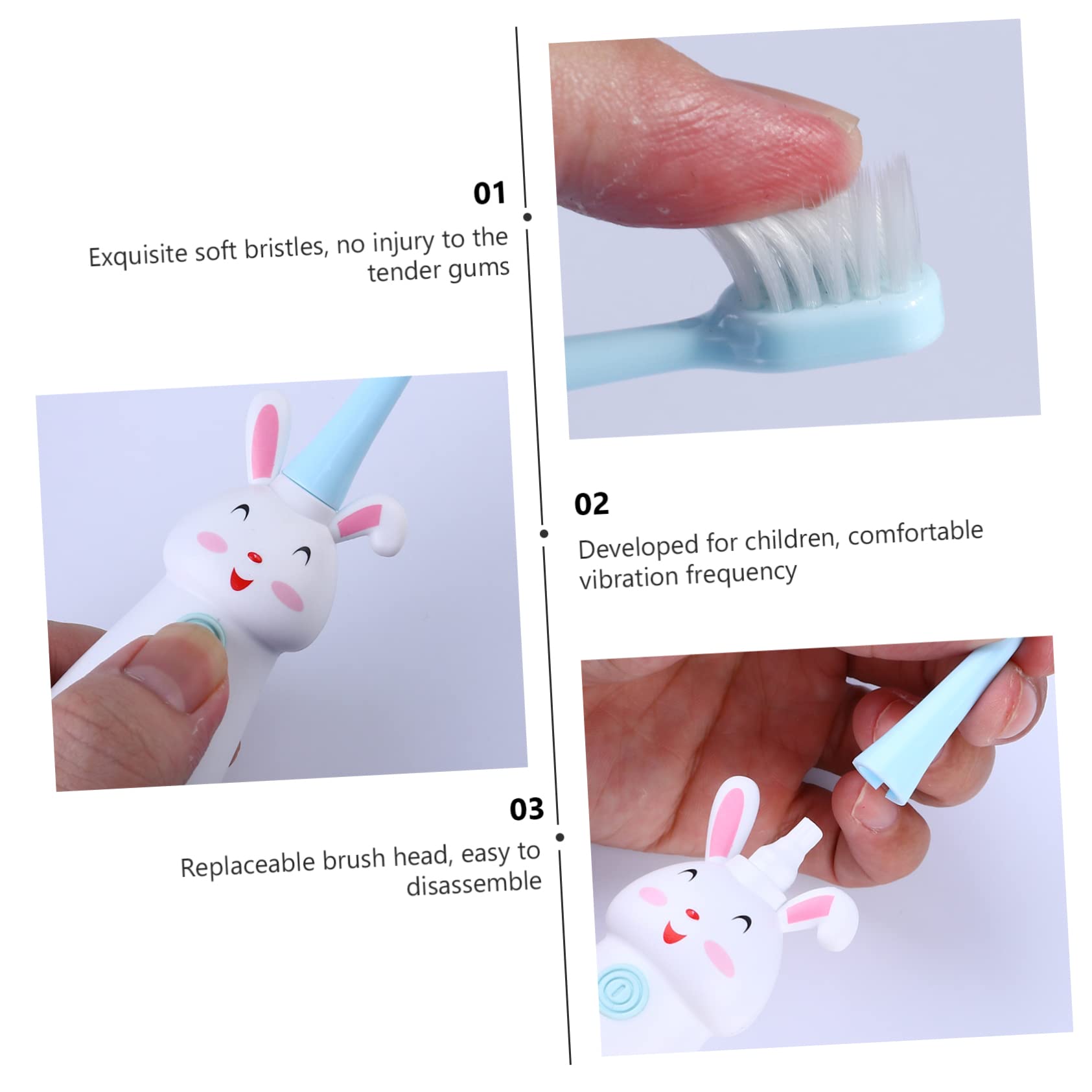 BESTYASH 2 Set Di Spazzolini Elettrici Per Ragazzi E Ragazze in Materiale Abs Delicati Per Gengive Sensibili