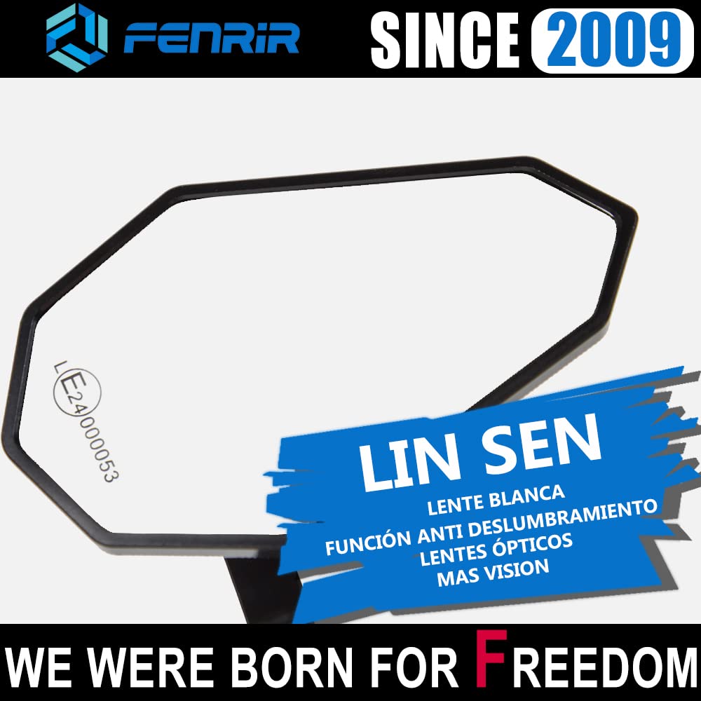 FENRIR Espejos Retrovisores Moto Manillar Retrovisor Homologados Negro CNC Aleación de aluminio Anti reflejante para Cafe Racer Naked Bike Sport Retro Scrambler Scooters deportivas Motocicletas