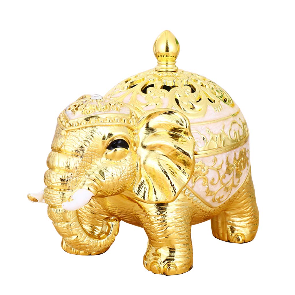Tsophreniq Waterfall for Burner Metal Elephant Cones Sticks Holder Exquisite Figurine Statue Home Decor Gift Decor Elephant Holder for Cones