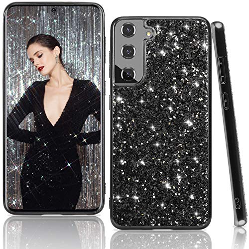 Handyhüllen für Samsung Galaxy S21 Hülle Glitzer, Bling Sparkle Ultra Dünn Schutz Hülle Silikon Kratzfest Anti Rutsch Stoßfest Hülle, für Samsung Galaxy S21 5G Hülle Mädchen Glitzer S21 5G Case 2021 Cover