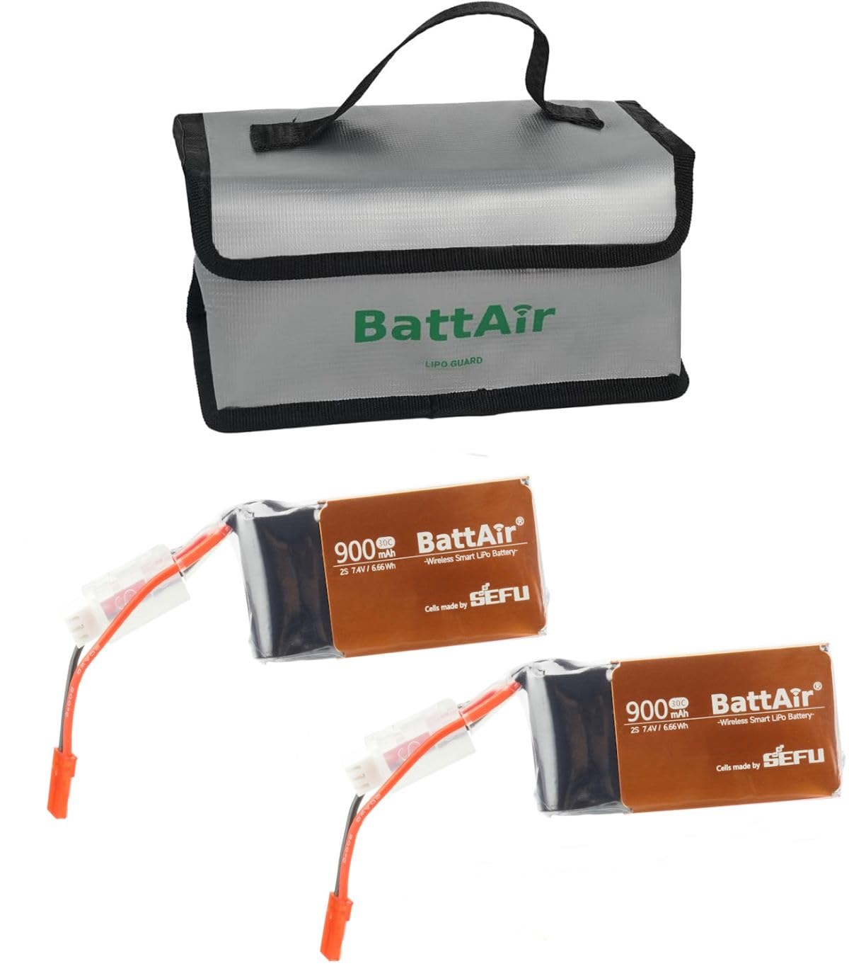 ISDT BattAir Smart Battery for RC Car, 2S 900mAh 25C for RC Plane (2 Packs)