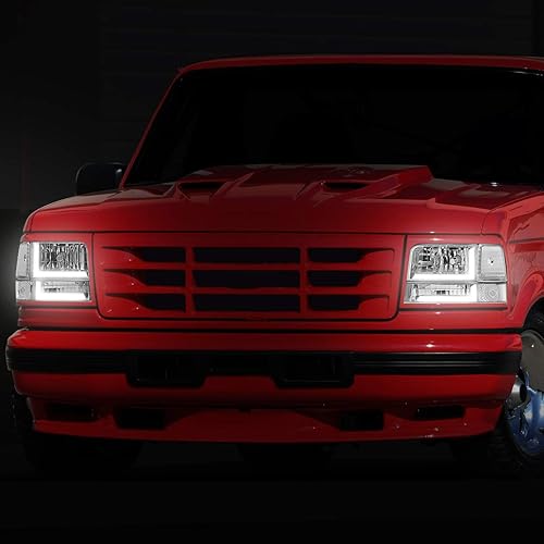 Miniatura 7 de 6 piezas de carcasa negra ámbar esquina LED tubo DRL faros parachoques lámparas compatibles con Ford F150 F250 F350 Bronco 92-96