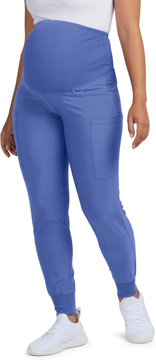 Landau Women's 5 Pocket, Modern Tailored Fit Maternity Waist Medical Scrub Pants 9399 Large Ceil
