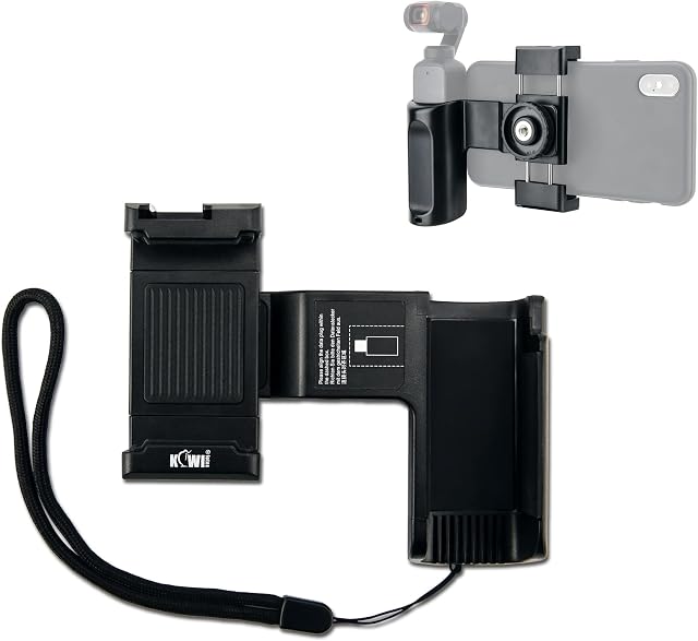 KIWIFOTOS Hand Grip Stand Holder Bracket for DJI OSMO Pocket 2 / OSMO Pocket + Smart Phones (width=56-95mm), OSMO Pocket Bracket Smartphone Mounts Stand