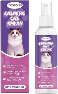 Cat Calming Spray for Cats, Pet Spray for Indoor Cats, Supports Calm Home Routine, Helps Minimize Urine Marking & Stress-Related Scratching, for Travel, Carrier & Vet Visits,60mL/2 Fl Oz