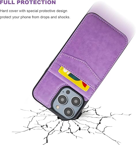 Miniatura 5 de KIHUWEY Compatible con iPhone 14 Pro Max Funda Billetera con Soporte para Tarjetas de Crédito, Tapa de Cuero Premium con Cierre Magnético y Atril,