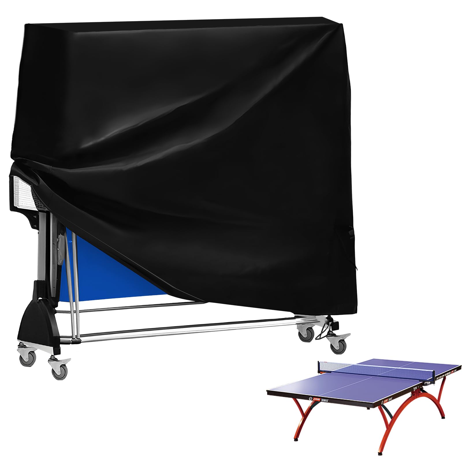 Housse imperméable WIYETY pour table de ping-pong 185x70x165 cm protection UV intérieur extérieur
