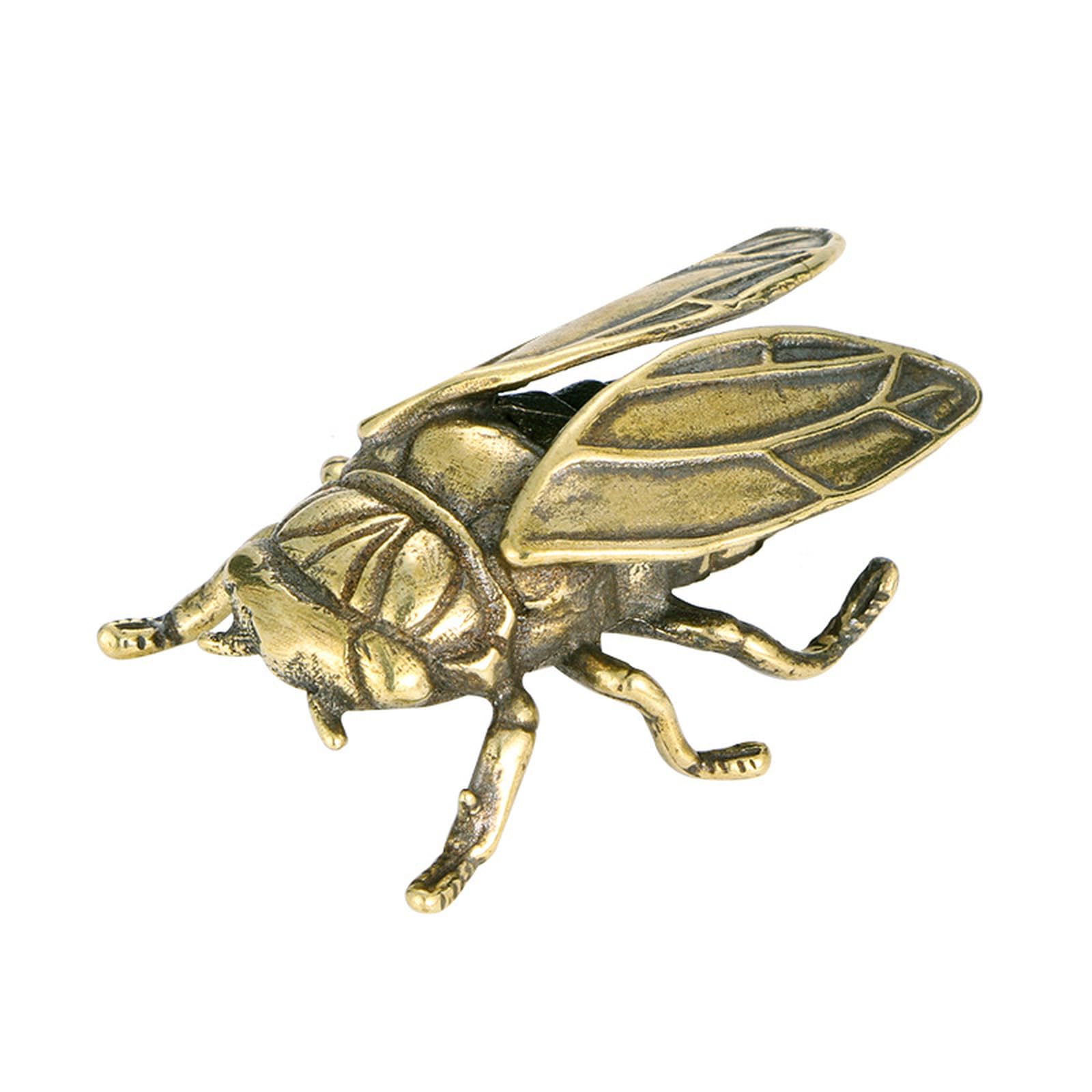 YANGPZFC Small Copper Cicada Ornament Ornament Brass Statue For Desk Decor, Handcrafted Vintage Sculpture