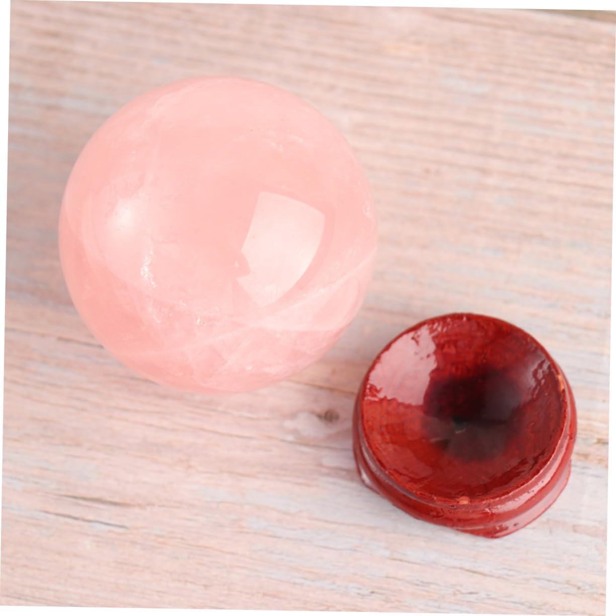 1pc Chic Pink Crystal Ball Ornament Stand Decorative Ball for Bedroom Living Room Office Decor