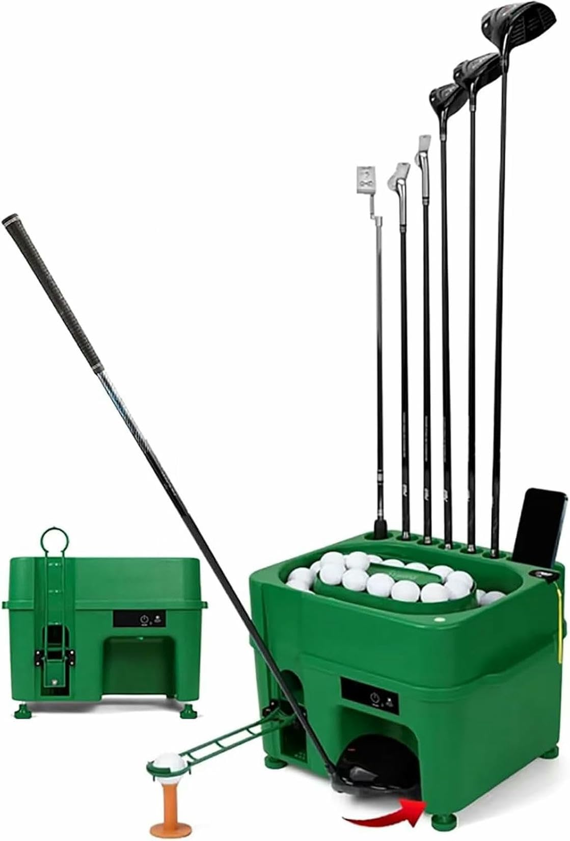 Distributeur automatique de balles de golf électrique à induction 40 balles avec 6 supports club