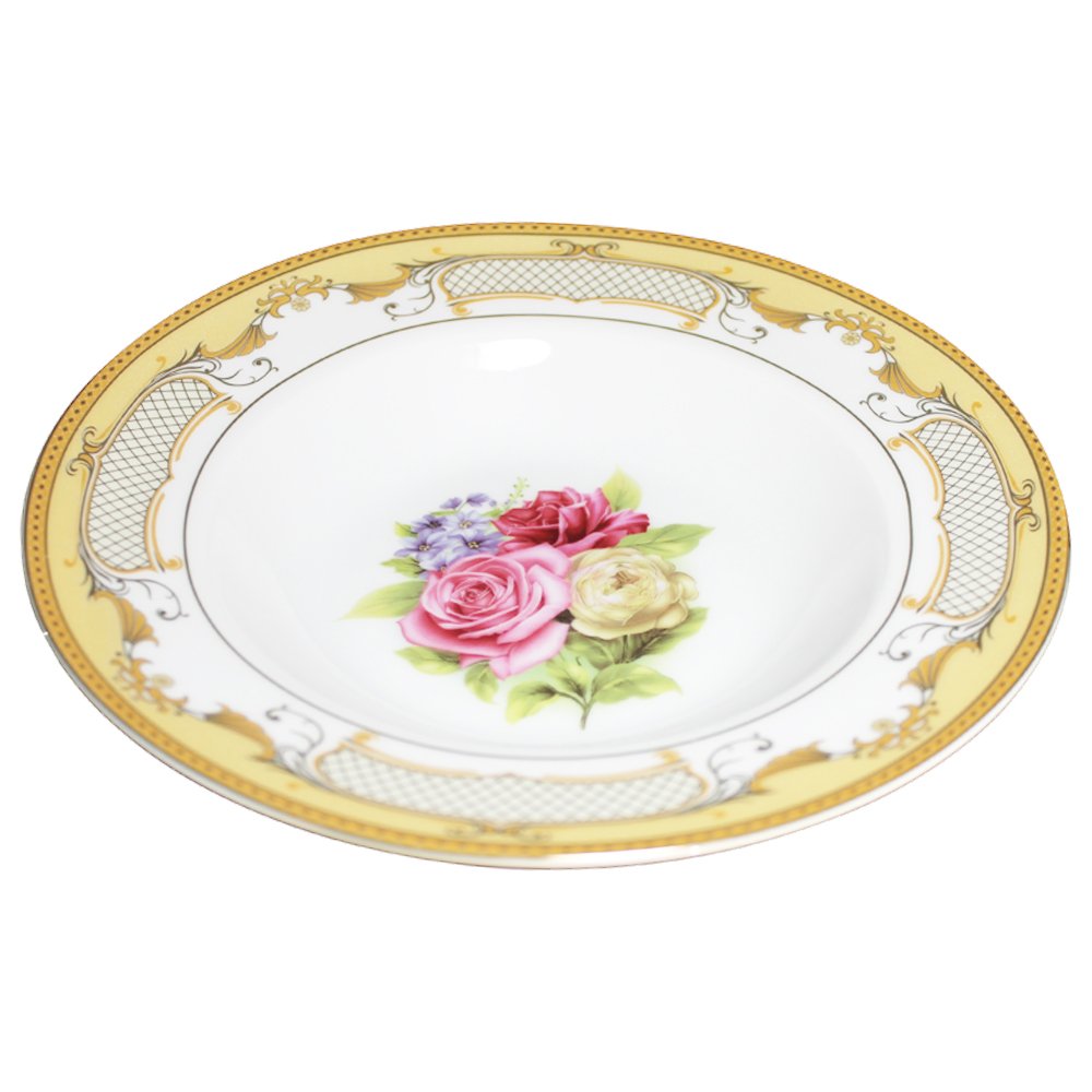   花柄金縁食器セット 25点 セット Amazon.co.jp: 49個のセットホワイトゴールド花デザインDinner Set for