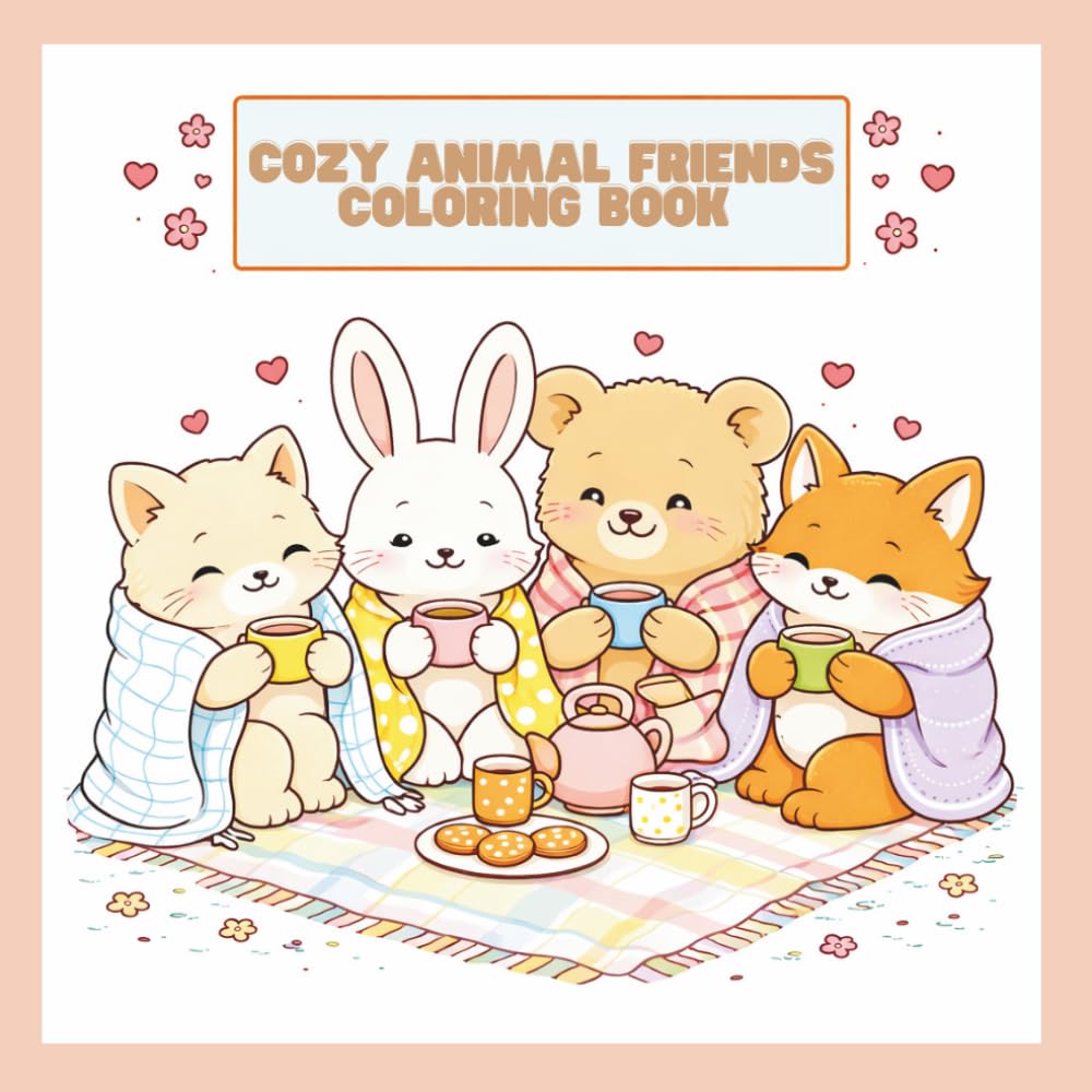 Cozy Animal Friends: Coloring Book