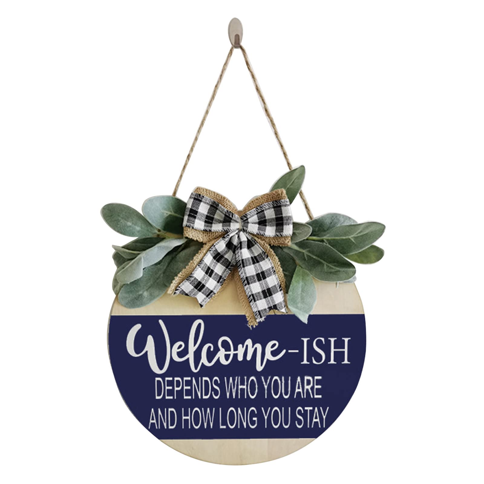 Kalttoy Welcome-ish Sign Front Door Decoration Welcome Front Porch Hanging Outdoor Indoor Entryway Farmhouse Housewarming Gifts ish Sign Door Porch Decoration Farmhouse Housewarming
