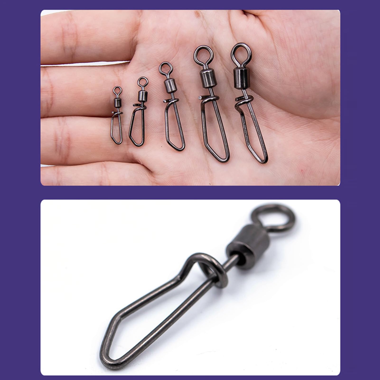 Crochets instantanés rapides - Attachements de leurre robustes, Fixtes en rotation lisse | Accessoires de terminaux de précision, connecteurs sans nœud robustes, matériel de configuration efficace,