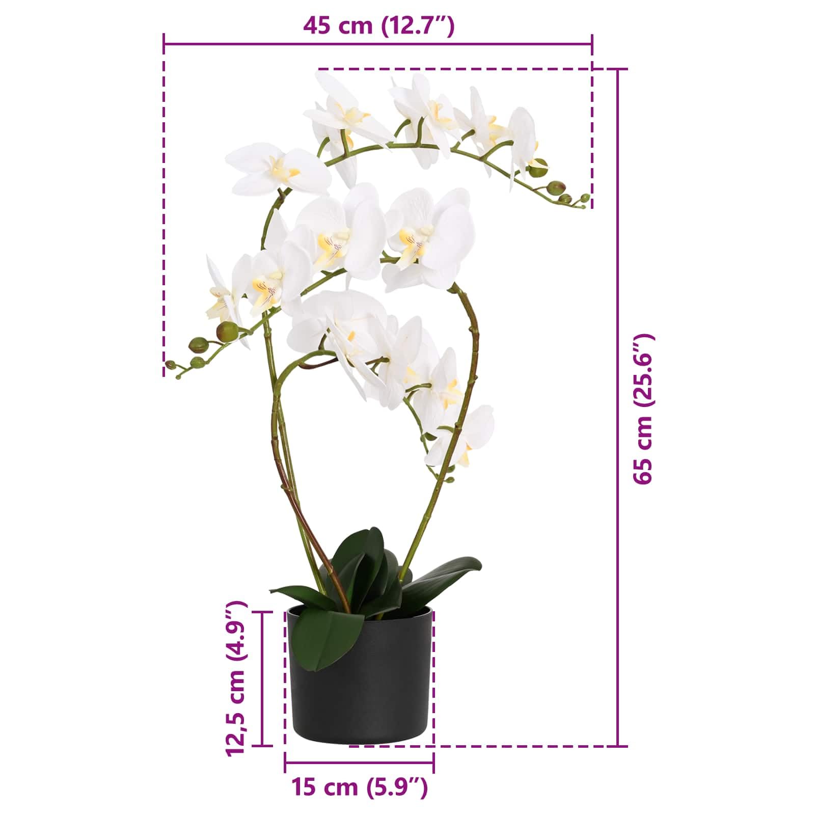 Planta Orquídea Artificial con Maceta Blanco 45x15x65cm