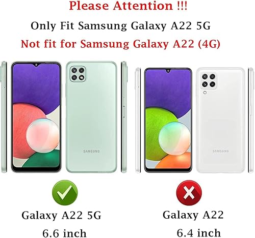 Miniatura 2 de Thousandgear Diseñada para Boost Celero 5G Samsung Galaxy A22 5G (no compatible con Samsung A22 4G) Funda con pantalla incorporada, funda protectora
