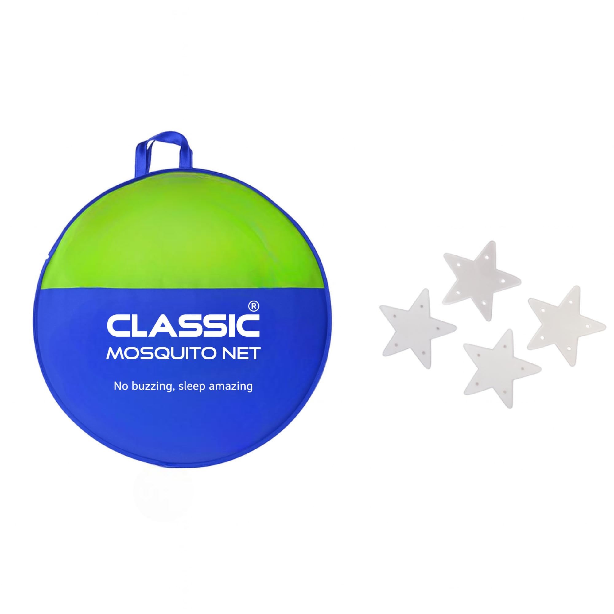 Classic Mosquito Net Cotton Cover Bag Only(1 Piece) & Star Patches Only (4 Pair) (Blue)-picture-22