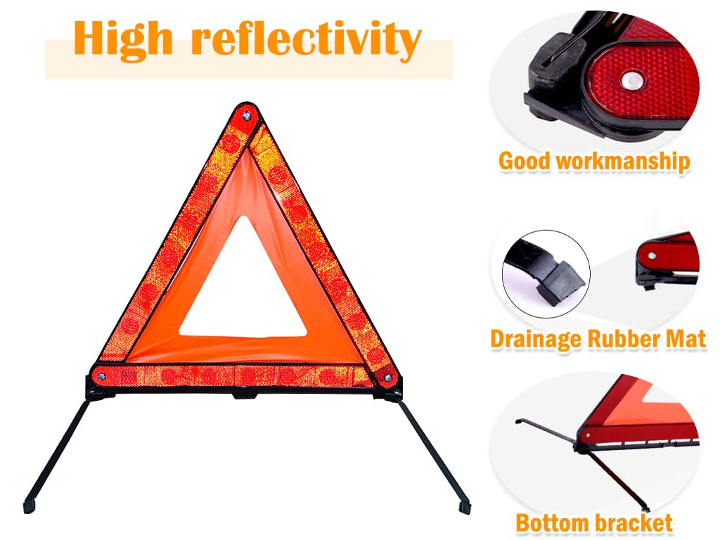 Triangolo Di Emergenza Pieghevole Per Auto - Segnalazione Veicolare Riflettente - Kit Sicurezza Per Auto, Moto E Camper - Foto 5