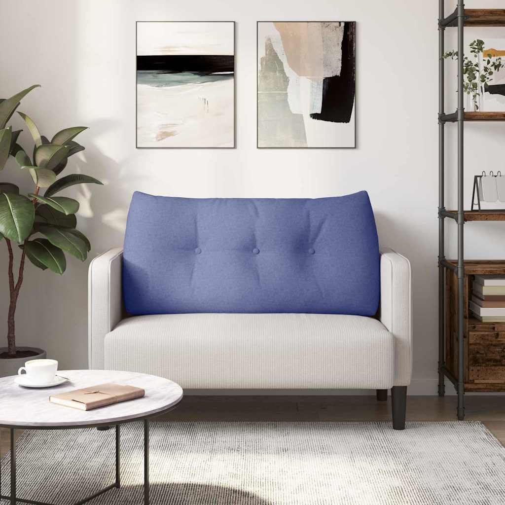Rückenkissen 100 x 24 x 50 cm, Ergonomisches Sofakissen in Jeansblau, Weiches Lesekissen für Bett & Wohnzimmer, Dekokissen mit Samt-Optik & abnehmbarem Bezug