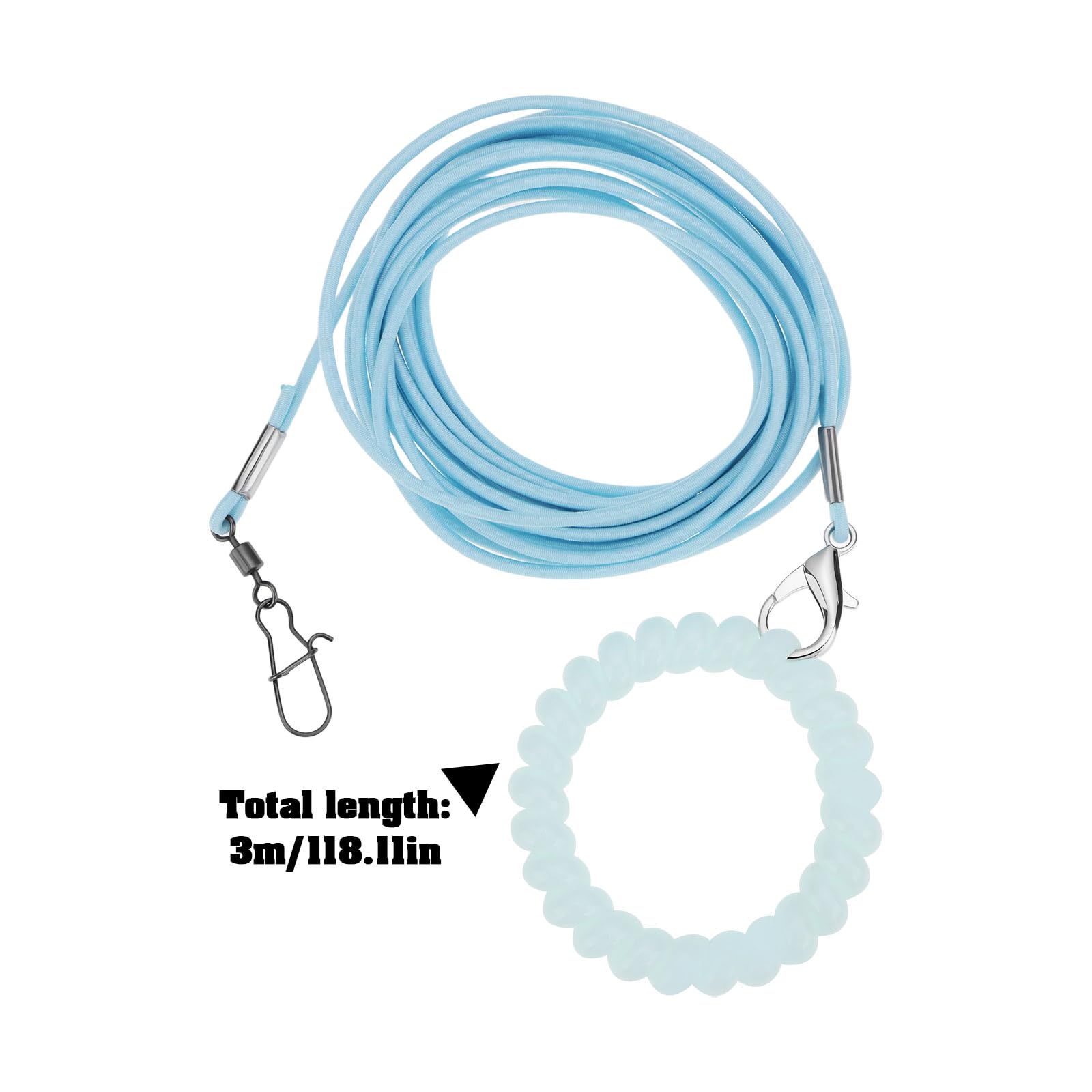 Harnais pour oiseaux avec anneau 4 # Bleu 3 m