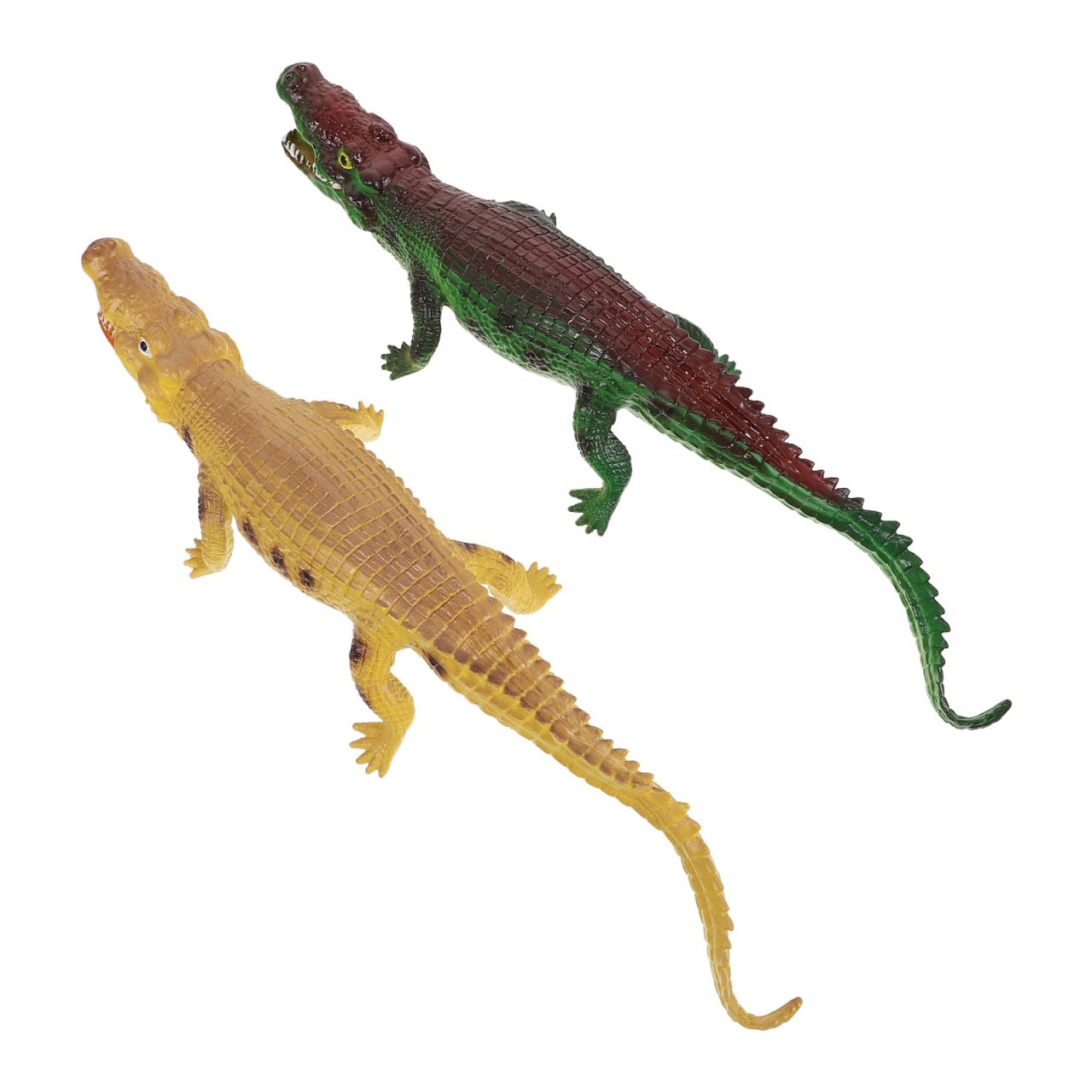 Kisangel Giocattolo Realistico Coccodrillo 40cm in Plastica Verde, 2 Pezzi