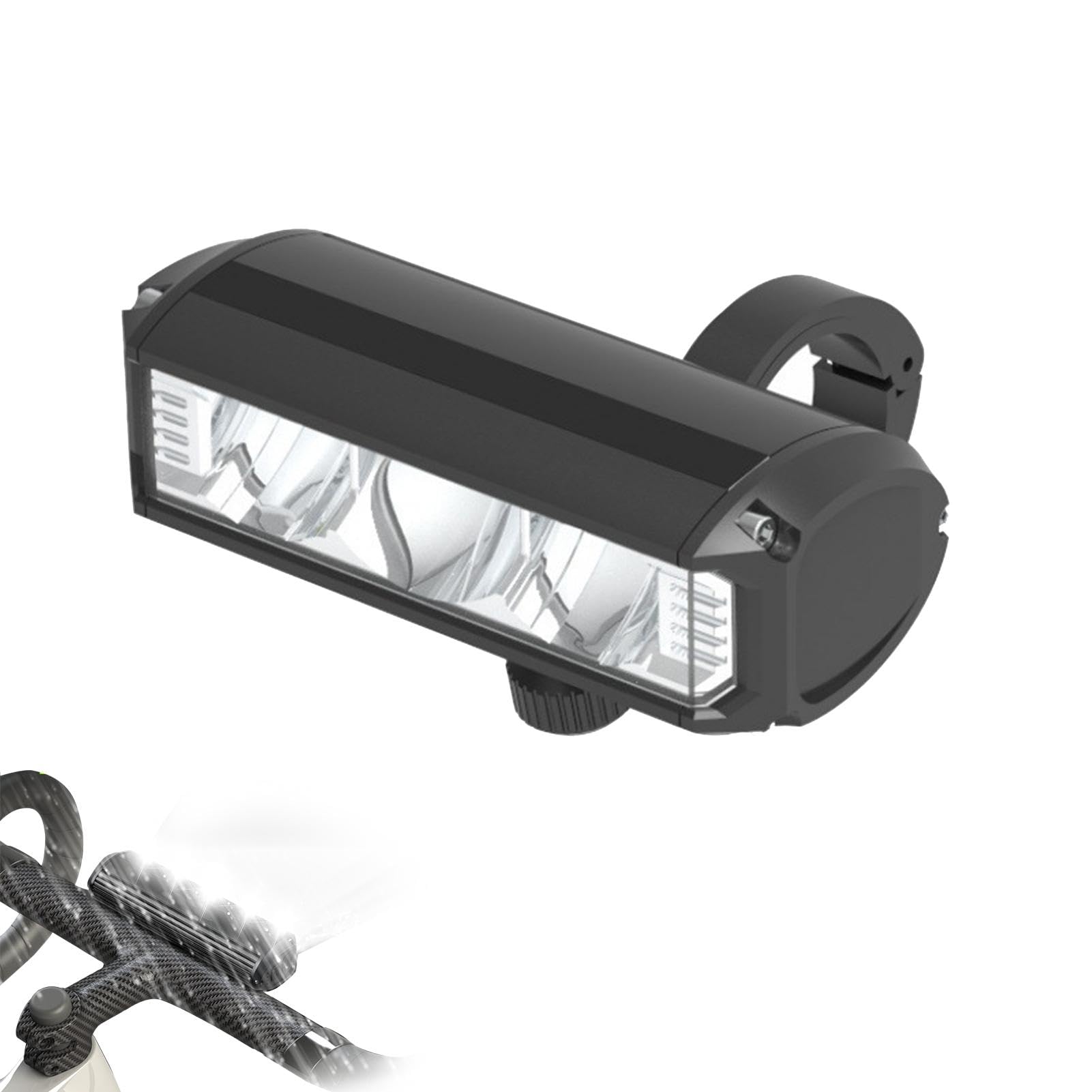 Generic Faro LED per moto, super luminoso, 1200 lumen, impermeabile, ricaricabile, nero