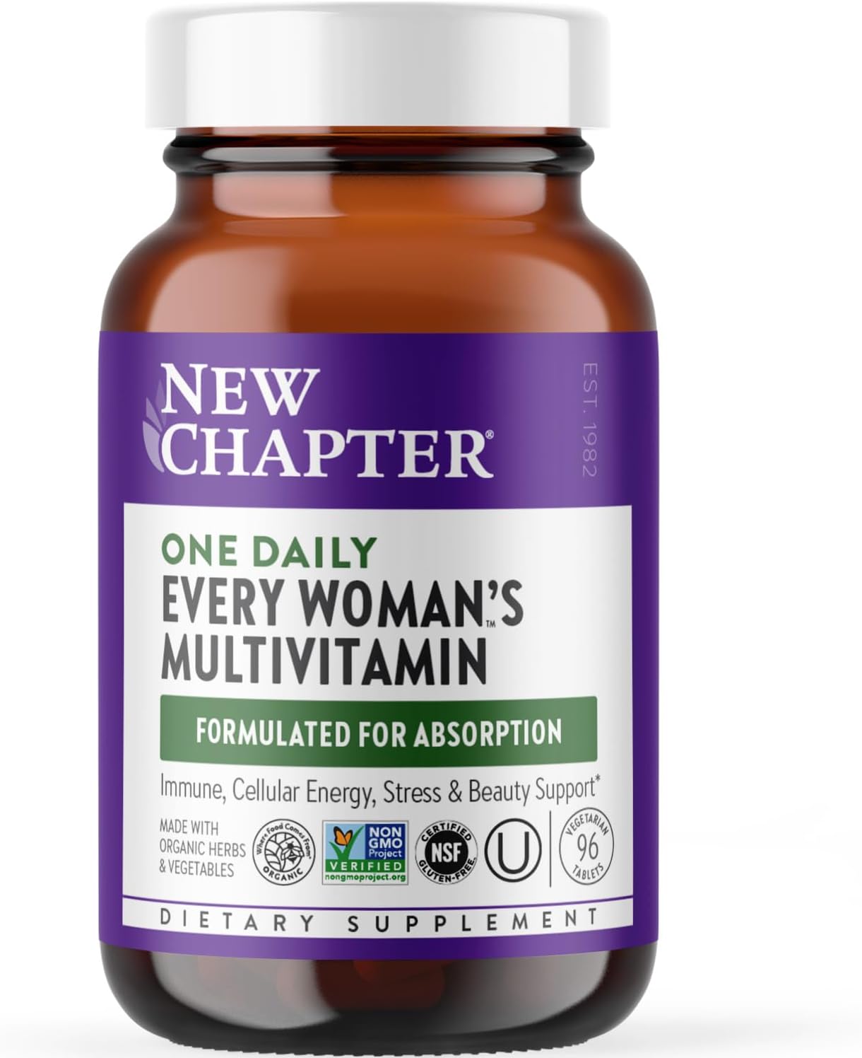 Every Woman's One Daily Multivitamin - Bone, Energy & Immune Support* - Whole-Food Fermented Nutrients - No Added Sugar - Vegetarian & Gluten-Free - 96 Tablets
