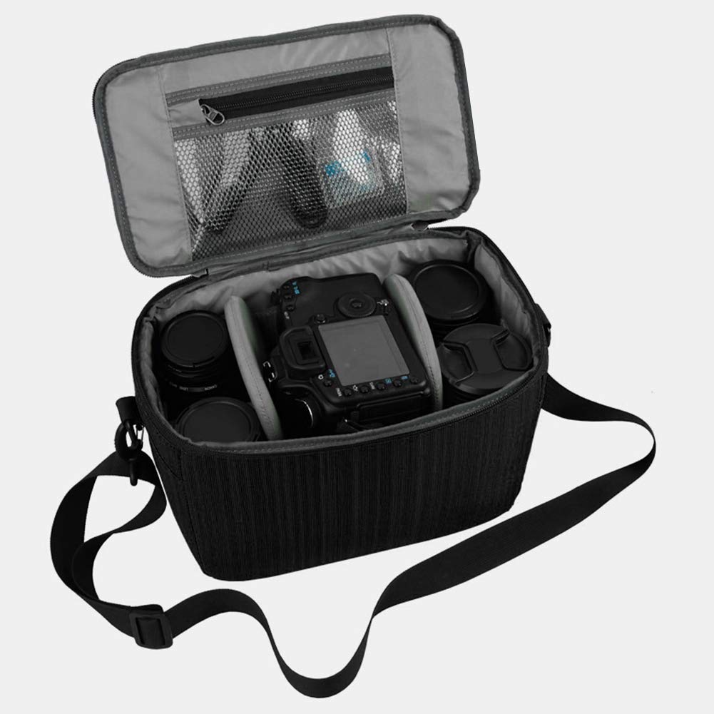 Borsa per obiettivo fotografico Custodia a tracolla DSLR portatile per fotografia Arancione (Sezione orizzontale nera)