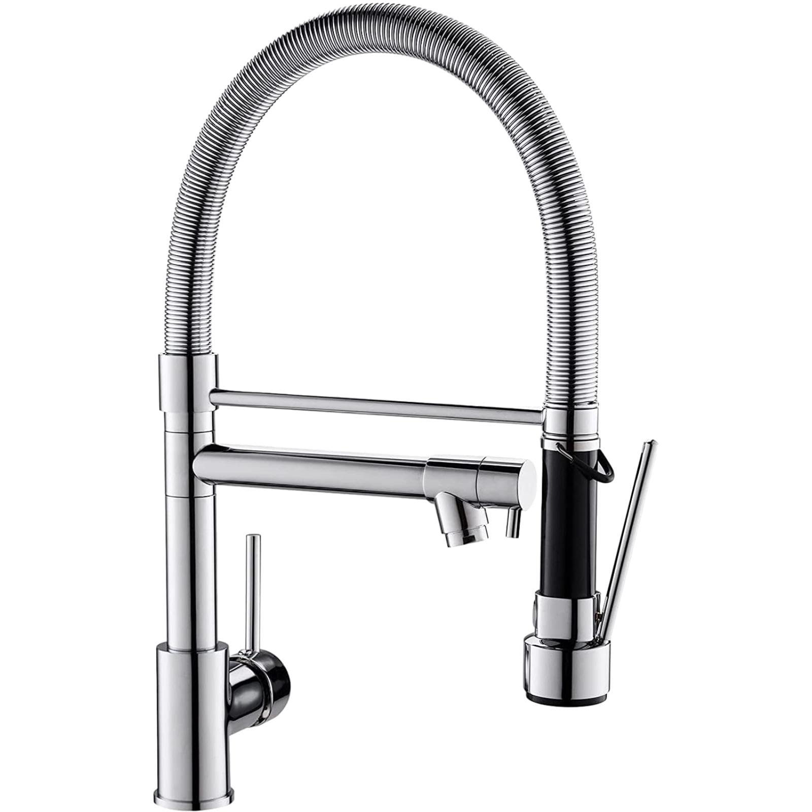 Robinet de cuisine en acier inoxydable avec purificateur d'eau intégré et finition chromée
