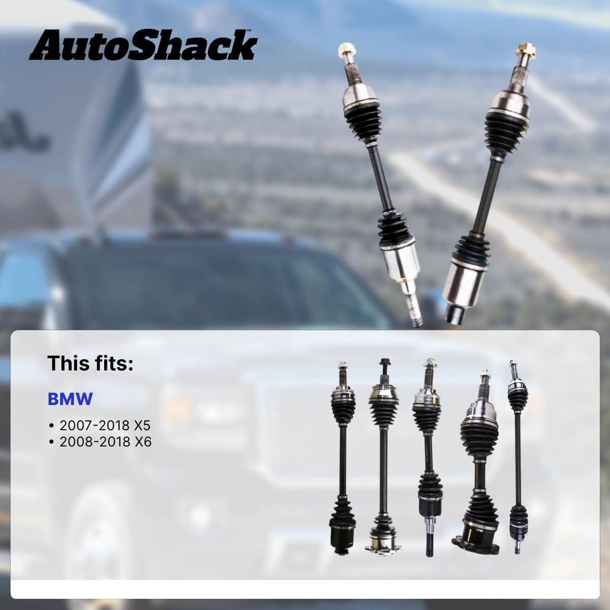 AutoShack Front CV Axle Shaft for BMW, X5 2007-2018 X6 2008-2018, AWD L6 3.0L V8 4.4L 4.8L, Right