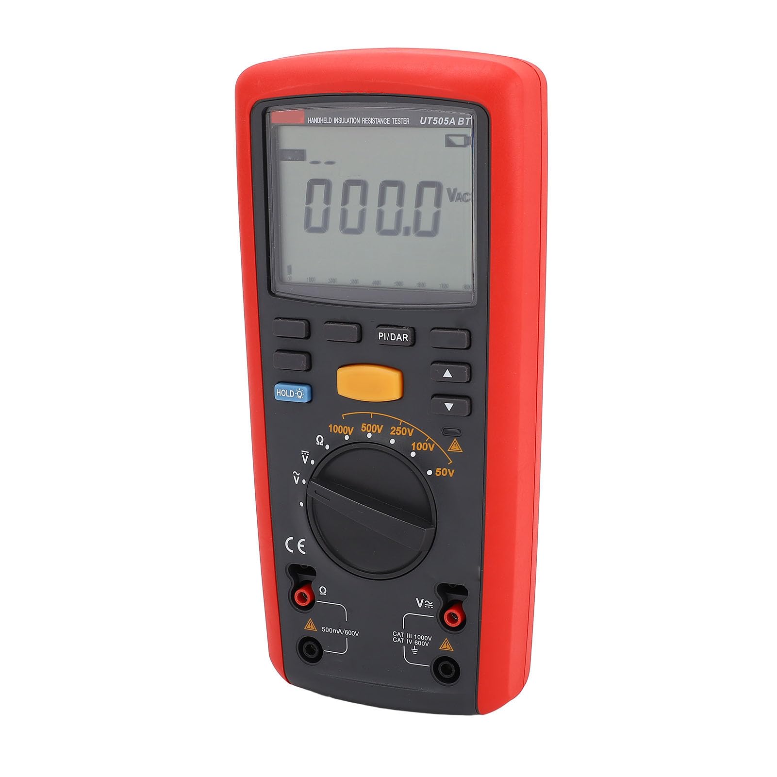 ViaGasaFamido Tragbarer Digitaler Isolationswiderstandstester, UT505A Megaohmmeter mit Drahtloser Datenübertragung und Hochspannungsalarm für die Inspektion Elektrischer Komponenten