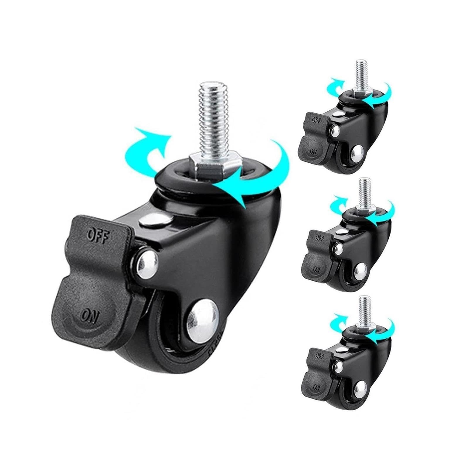 Lenkrollen aus Gummi 4pcs