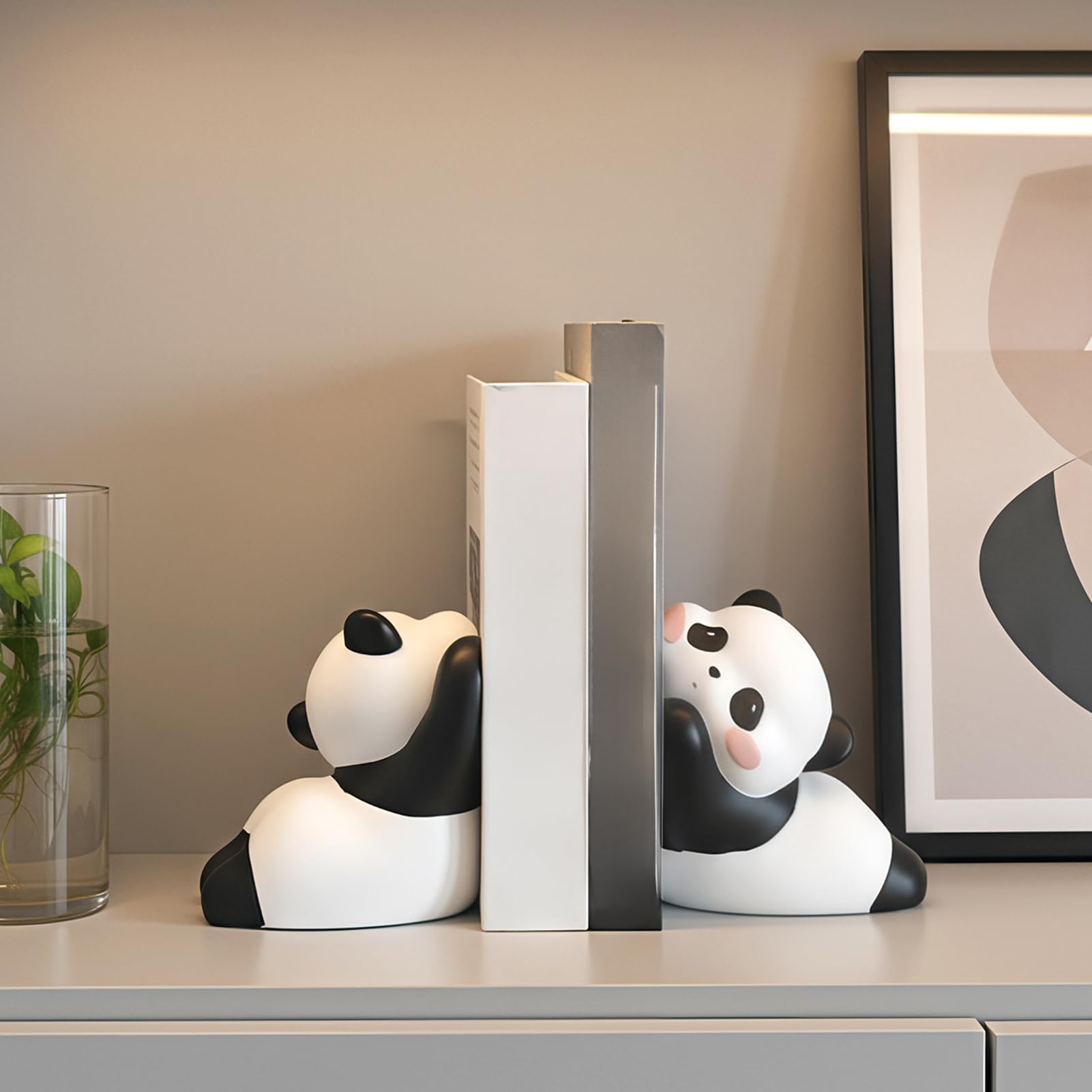 Fermalibri per Bambini e Ragazzi Porta Libri a Forma di Panda in Resina | Accessorio Per Fermare per Camera da Scrivania Ufficio Tavolo Cucina