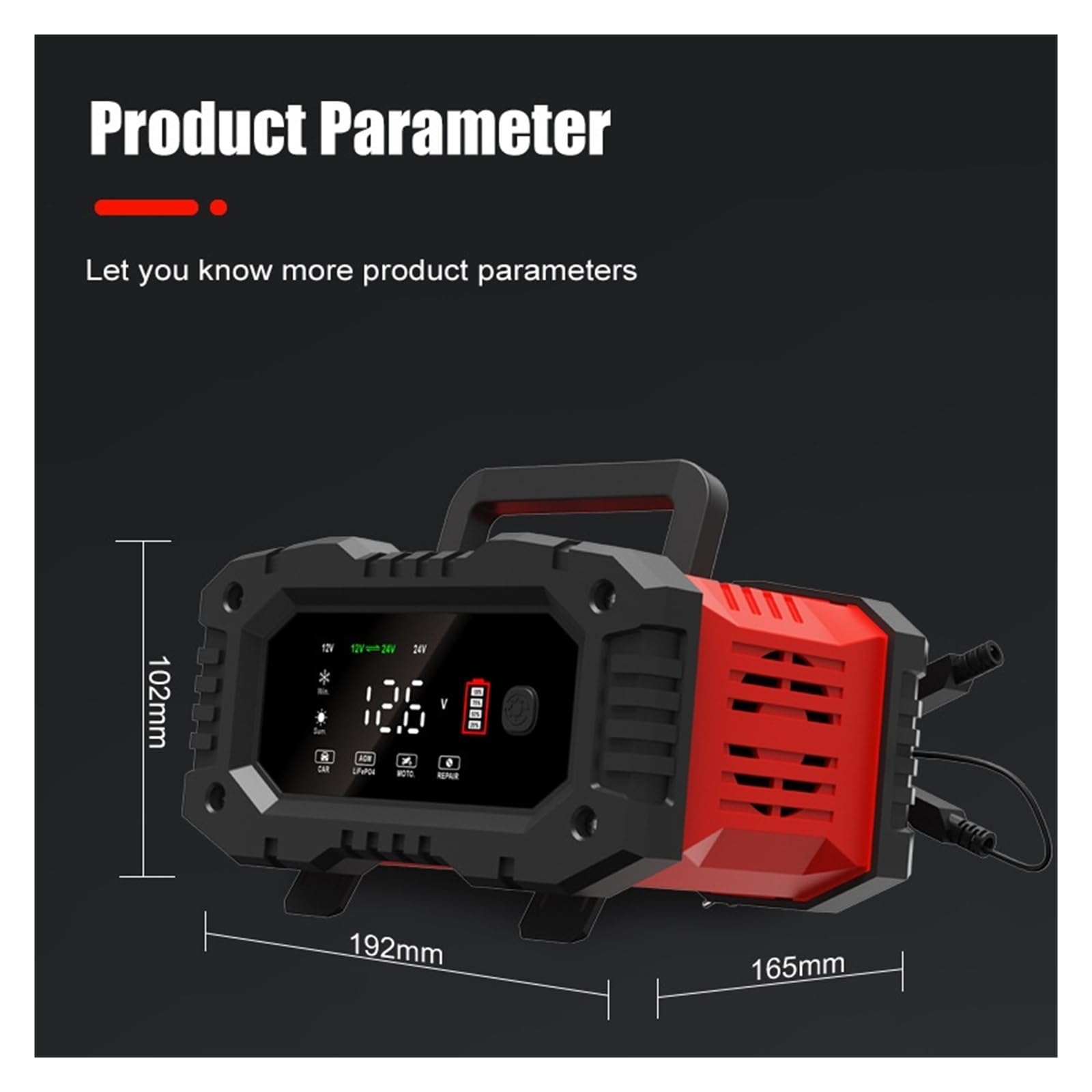 Ładowarka Baterii, 12 V/24 V w pełni automatyczna ładowarka akumulatorów 7-segmentowa inteligentna ładowarka samochodowa do naprawy impulsów(12V 24V 20A 10A)