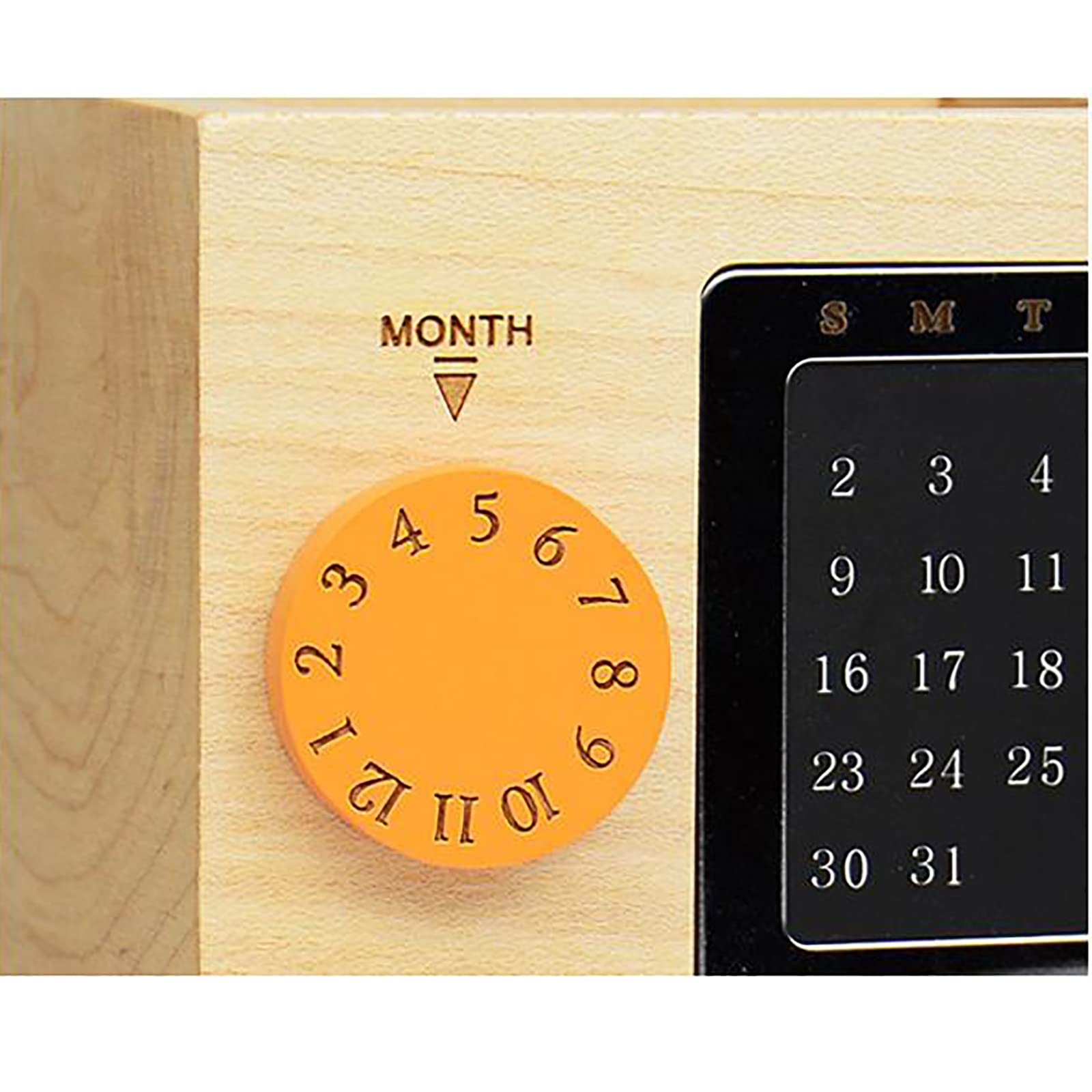 Bleistifttopf aus Holz Ewiger Kalender Stifthalter aus Holz Organizer für Homeoffice(Natural)