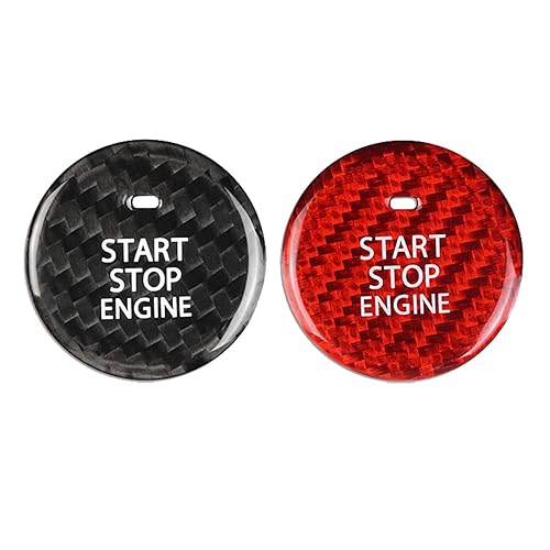 Miniatura 6 de Etiqueta engomada roja del interruptor del arrancador de encendido para Mazda 3 Axela CX-30 EV Start Stop Engine Button Cover Genuine Carbon Fiber