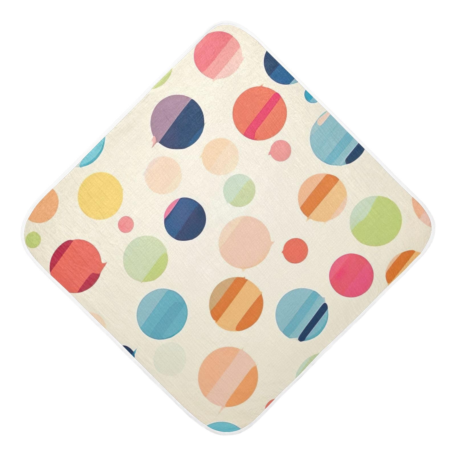 PaChyLuu Colorful Polka Dots Baby Hooded Towel Soft Cotton Baby Towels Ultra Absorbent Bath Towel for Babies Boys Girls, 35x35 Inch