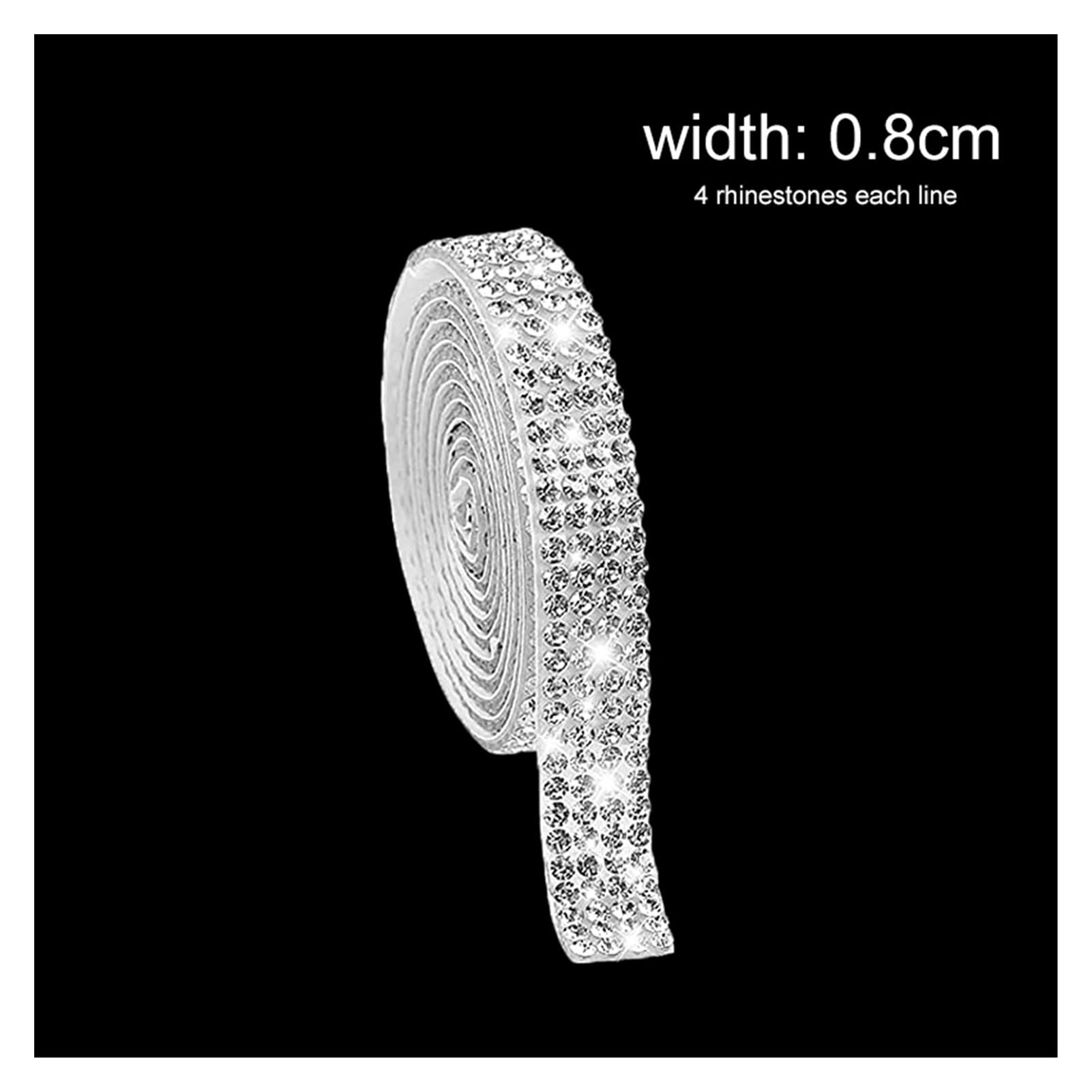Mehrzweck 2 Yards Selbstklebender Kristall-Strass-Aufkleber Diamantband DIY Aufkleber Strasssteine für Kunsthandwerk DIY Dekoration für Geschenkverpackungsherstellung (Color : 1 Yard 5cm) (1 Yard 0.