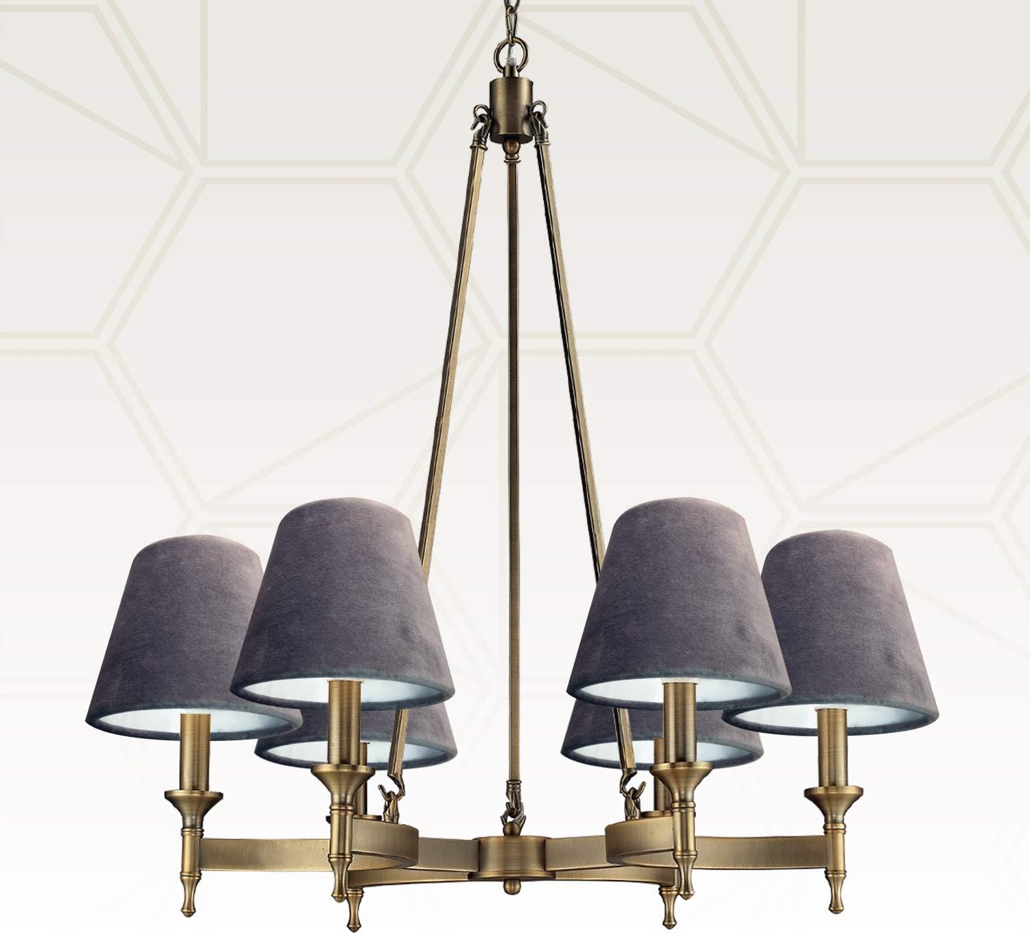 Royal Designs, Inc. CS-1105-6GR Velvet Empire Chandelier Shade, 4 x 6 x 5.5, Gray image 5