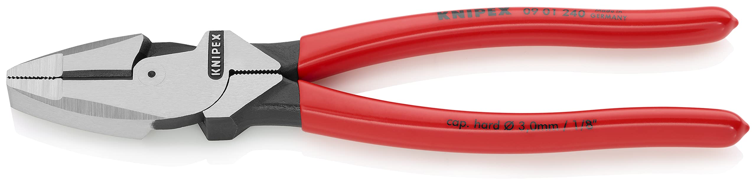 KNIPEX Alicate universal de fuerza "Lineman" modelo americano con cartulinas autoservicio Mangos plasticos por, 09 01 240 SB