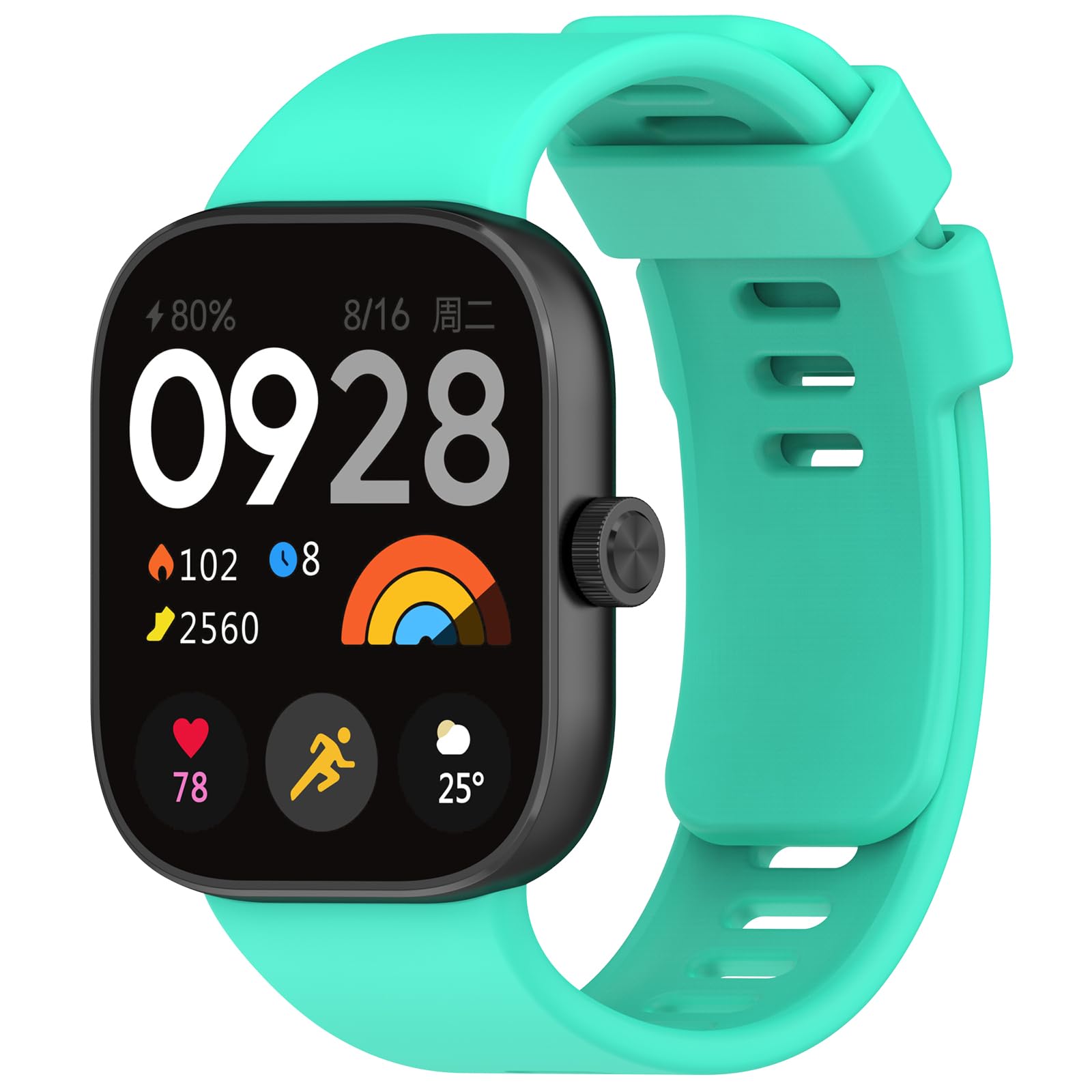 Wownadu Straps Compatible for Xiaomi Redmi Watch 6/5 / 4, Compatible for Xiaomi Smart Band 8 Pro / 9 Pro / 10 Pro Strap Teal for Women Men, Silicone Sport Strap Replacement Wristbands