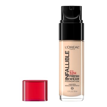 LOreal Paris Makeup Infallible Up to 32 Hour Fresh Wear Lightweight Foundation, 415 Rose Ivory, 1 Fl Oz, Packaging May Vary