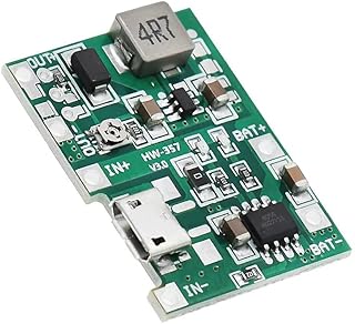 عدد قطعة واحدة من موديول شحن و رفع الجهد Battery Charger Lithium Li-ion 18650 3.7V 4.2V and DC to DC Step Up Boost TP4056 TP4 056 TP 4056 TP405 TP40 Board Module