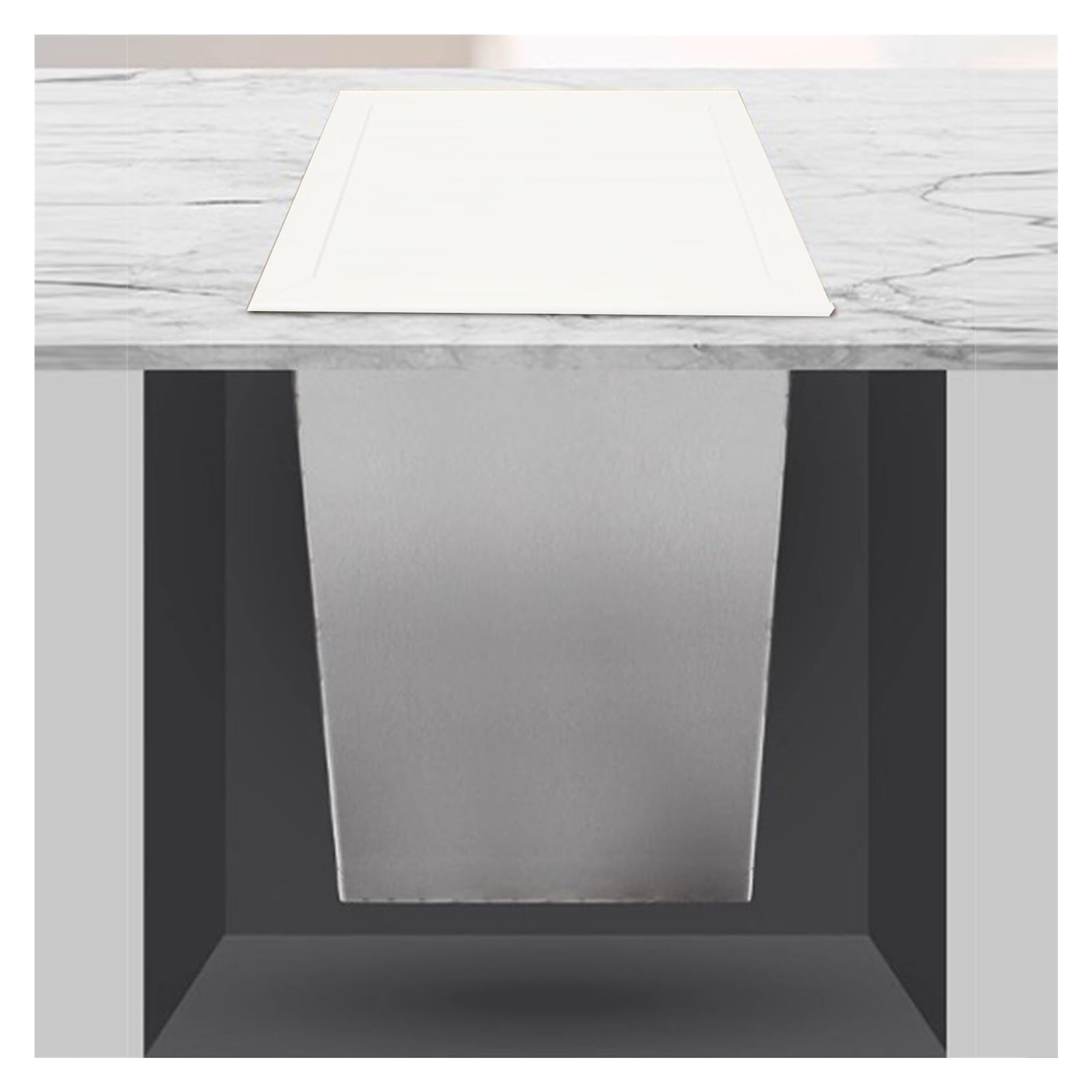 DFGHNBVC Stainless Steel Builtin Trash Can160Mm Kitchen Cabinet Trash Bin With Lid Dropin Garbage Chute For Home Office Restaurant And Hotel,White-220Mm