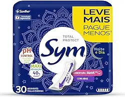 Sym Absorvente Noite&Dia Cobertura Suave Com Abas Promocional 30 Unidades