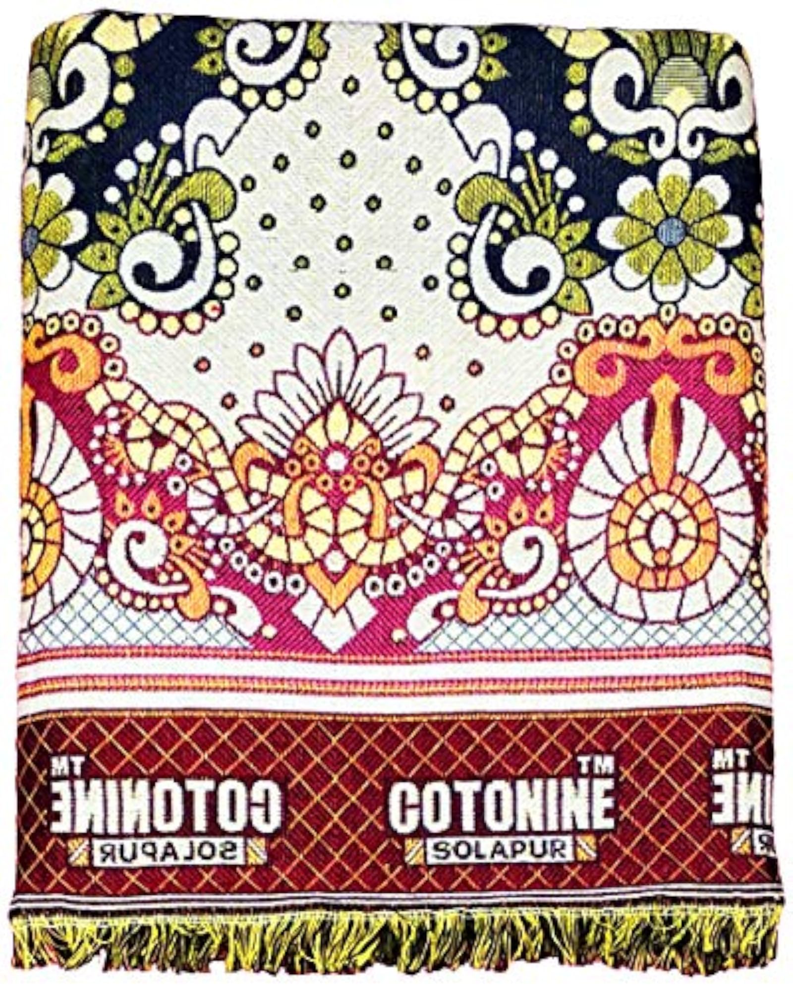 Solapur Chaddar Blanket for Daily Use, Aqua Design